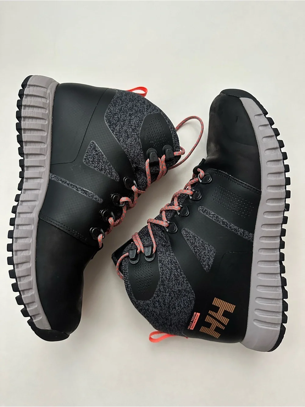 Helly Hansen Black and Gray Trail Boots with Coral Accents